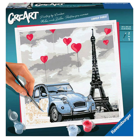Verpackung CreArt Lovely Paris 28996, Malen nach Zahlen 20 x 20 cm