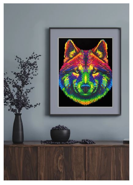 Diamond Painting Neon Wolf - Bild 2