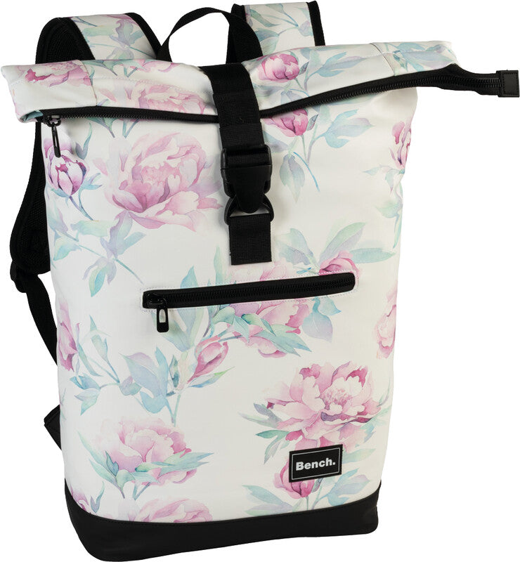 Bench Rucksack  hydro roll-top weiss/rosa Blumen - Bild 2