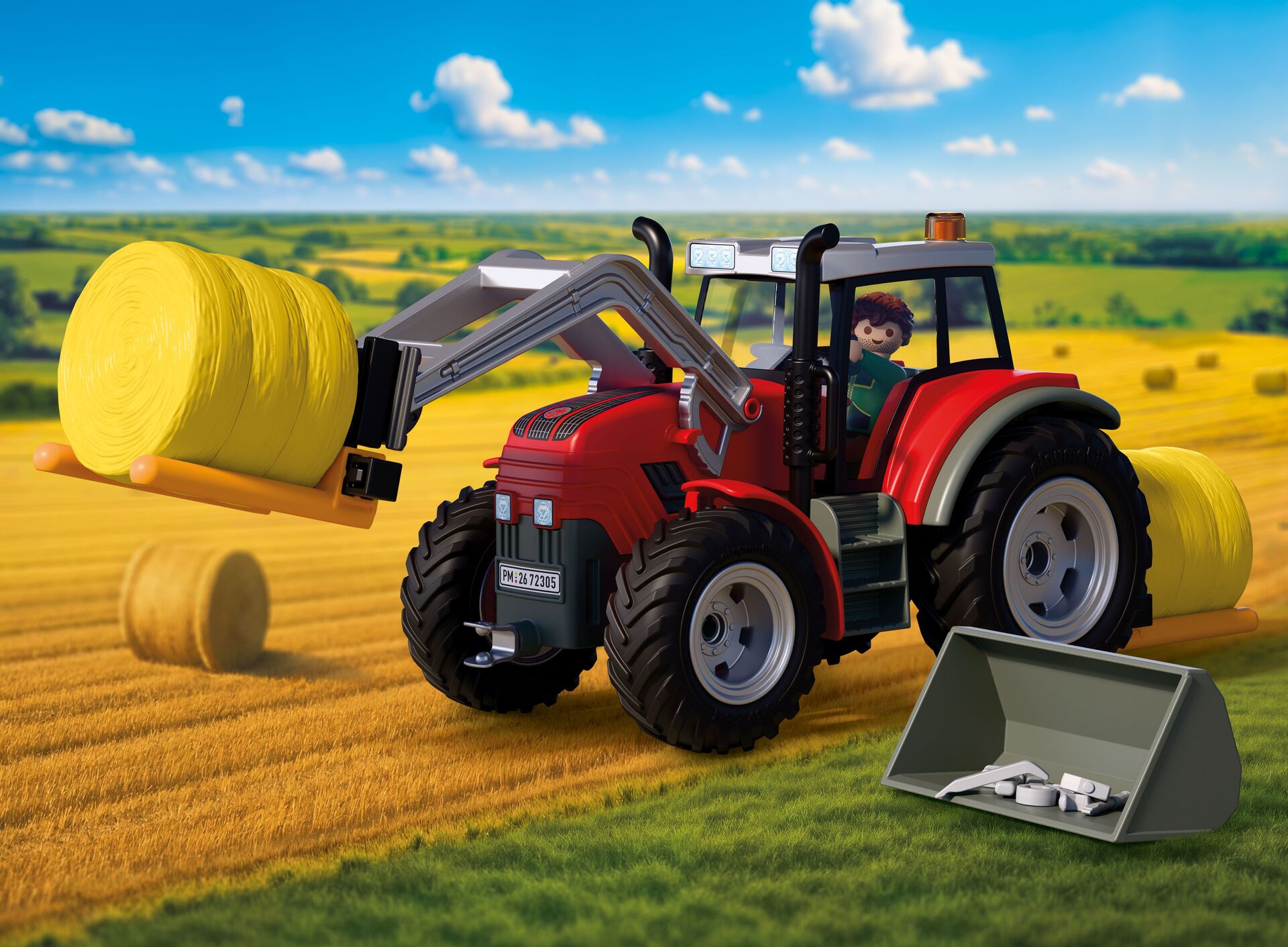 PLAYMOBIL Grosser Traktor mit Heuballen 72305 - Bild 2