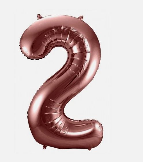 Folienballon Zahl 2 bronze 86cm - Bild 1