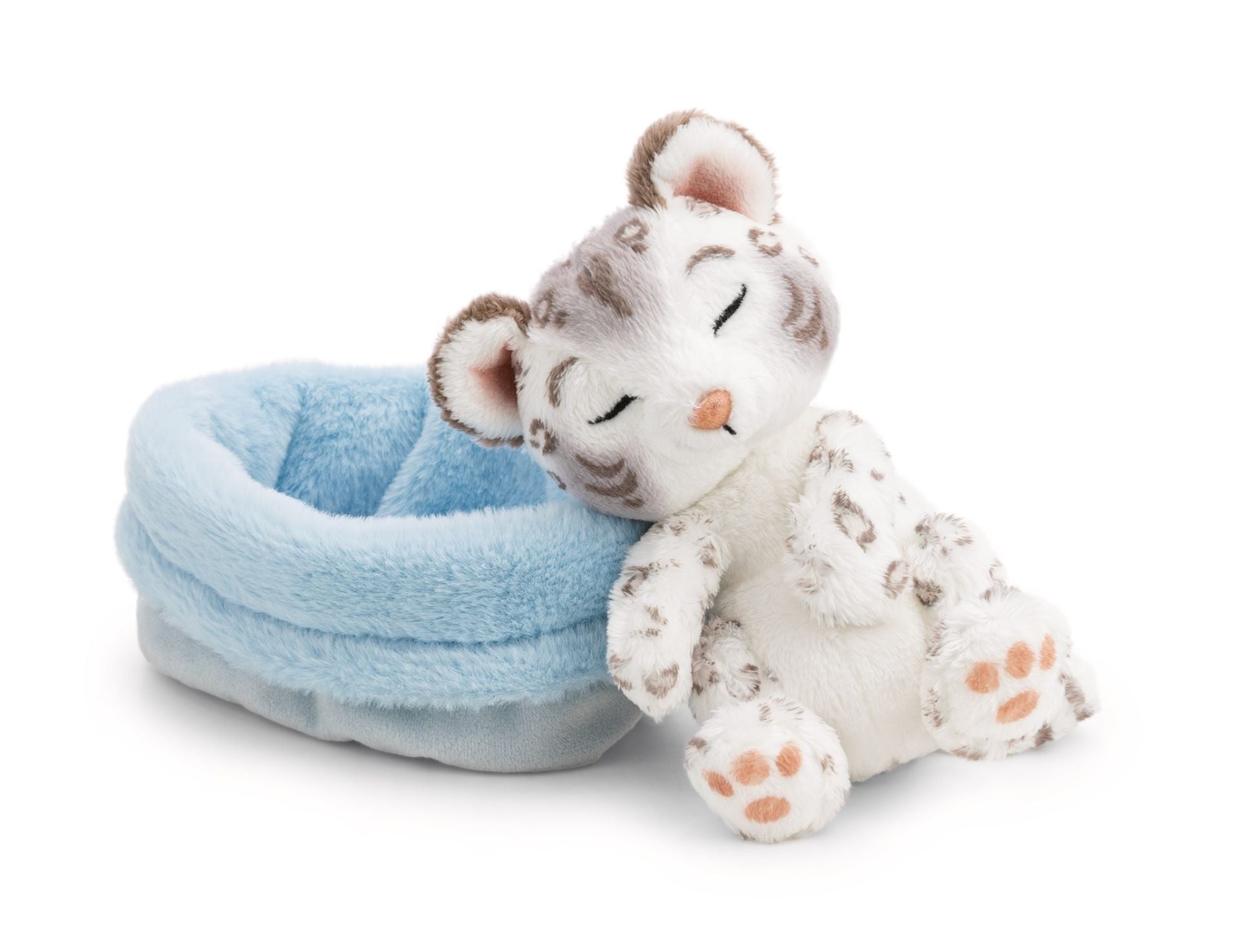 Nici Sleeping Pets Schneeleopard im hellblauen Körbchen - Bild 2