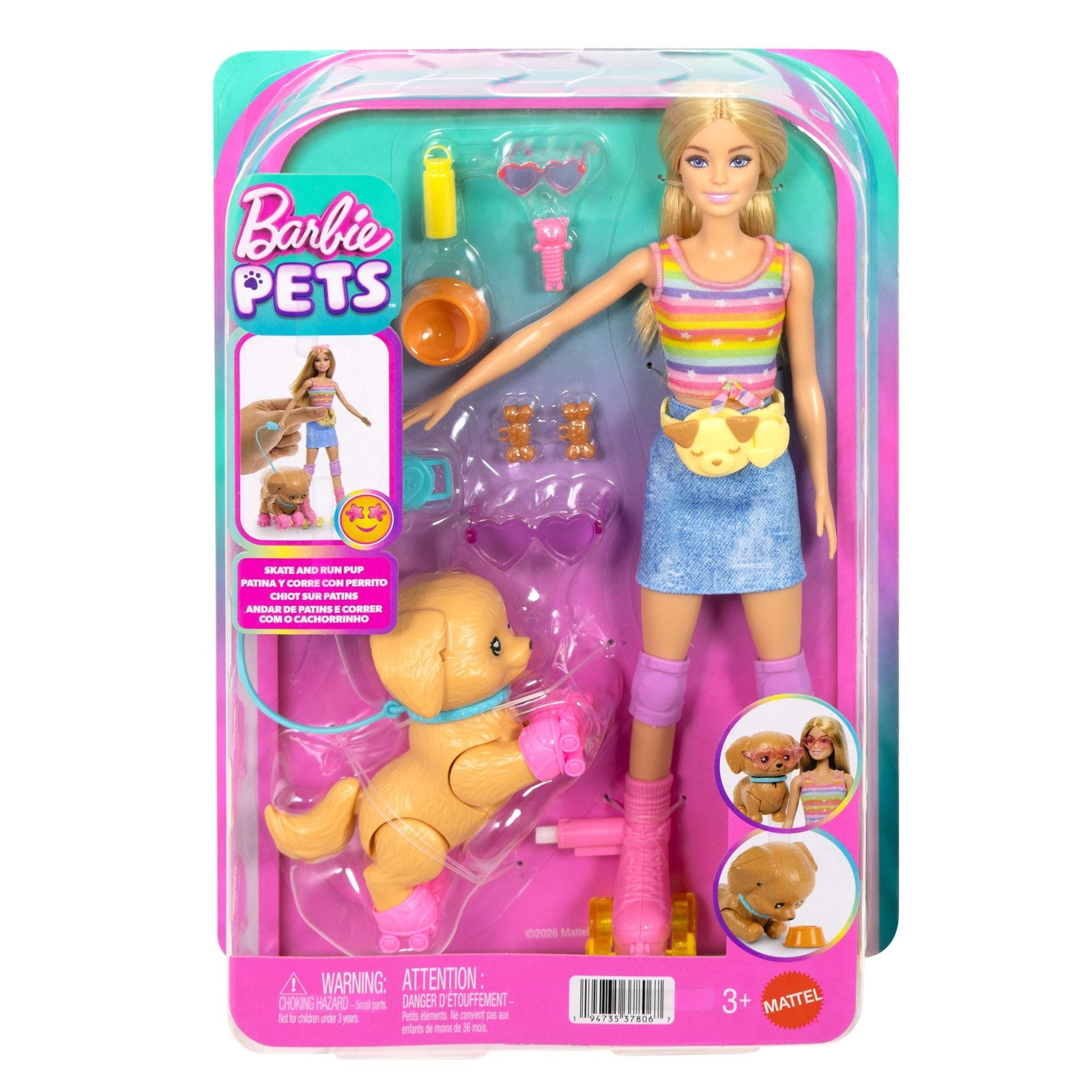 Barbie Pets Skate and Run Puppe mit Hündchen - Bild 2