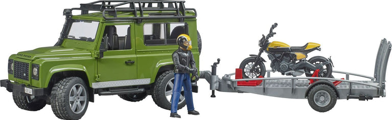 Bruder 02589 Land Rover Defender mit Anhänger
