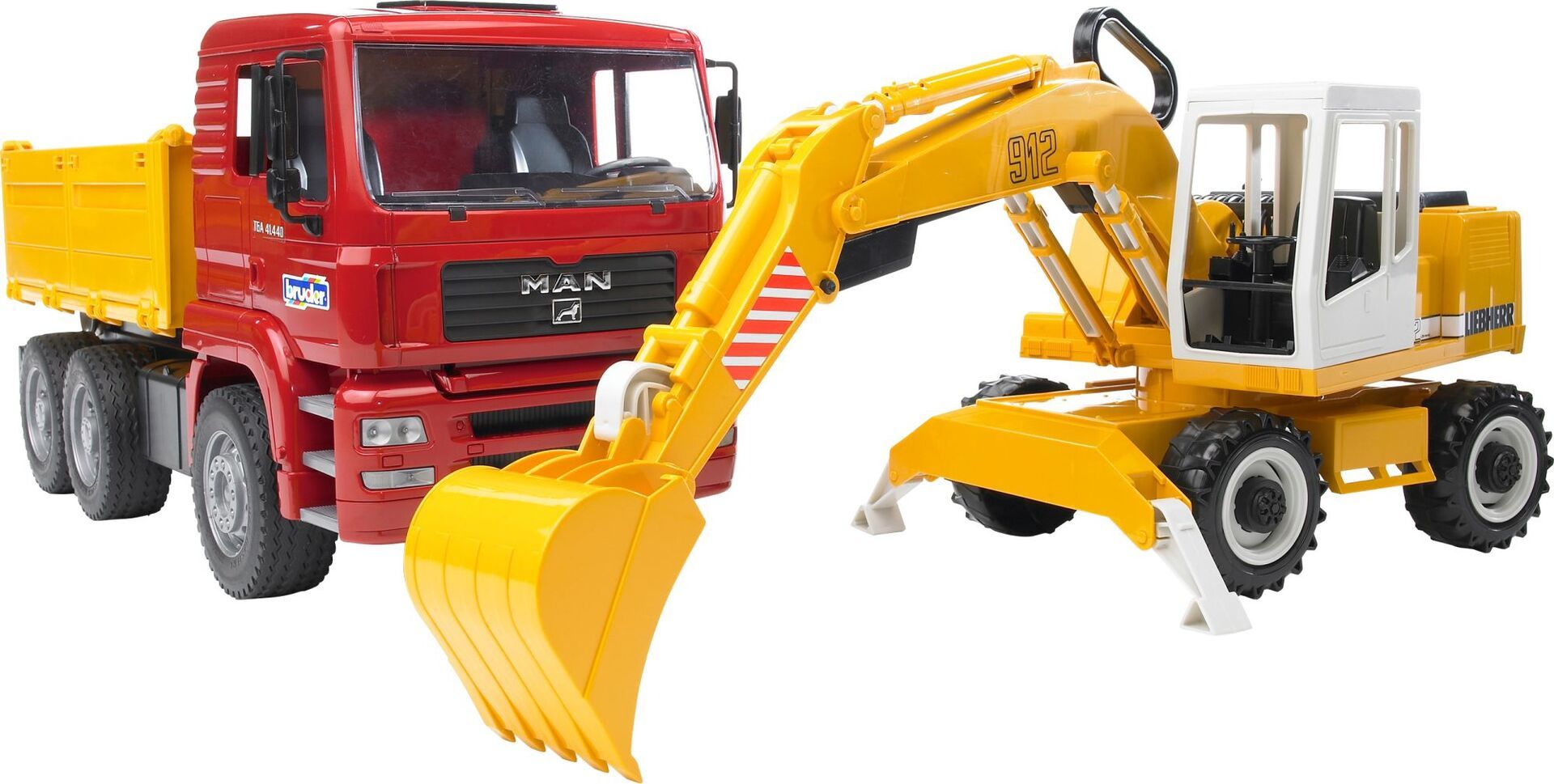 Bruder 02751 MAN TGA Kipper+Liebherr Schaufelbagger - Bild 1