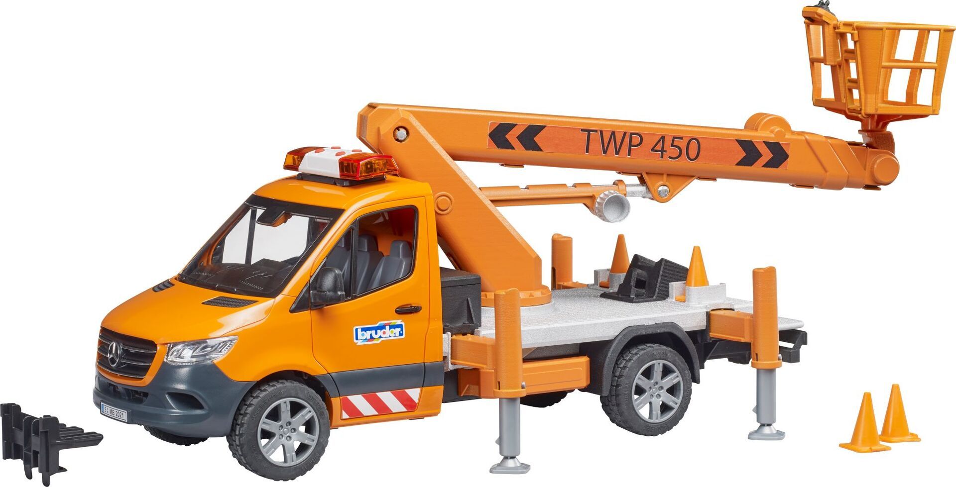 Bruder 02679 MB Sprinter Arbeitsbühne mit L+S - Bild 1