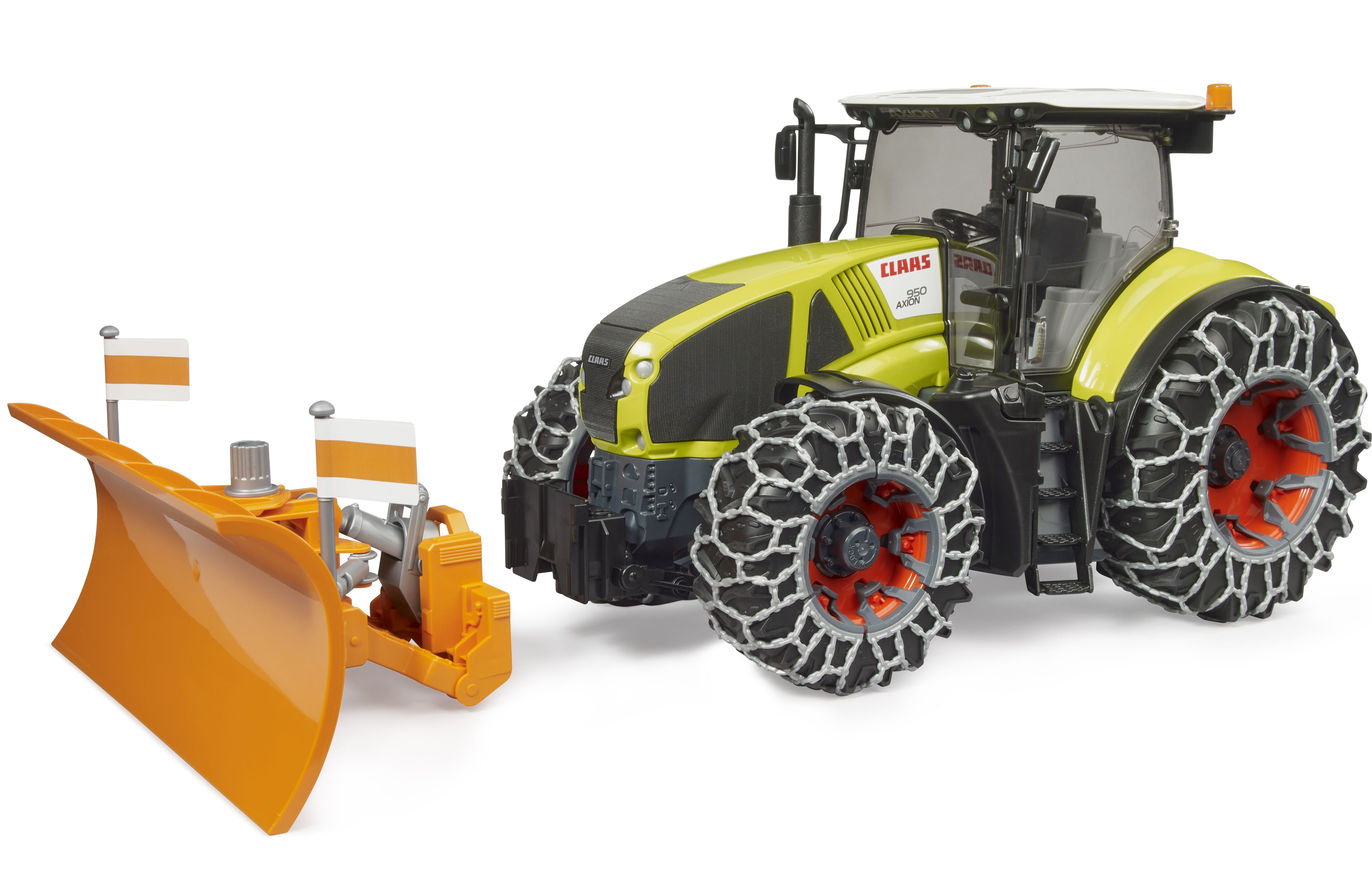 Bruder 03018 Claas Axion 950 mit Schneekette und Räumschild - Bild 1