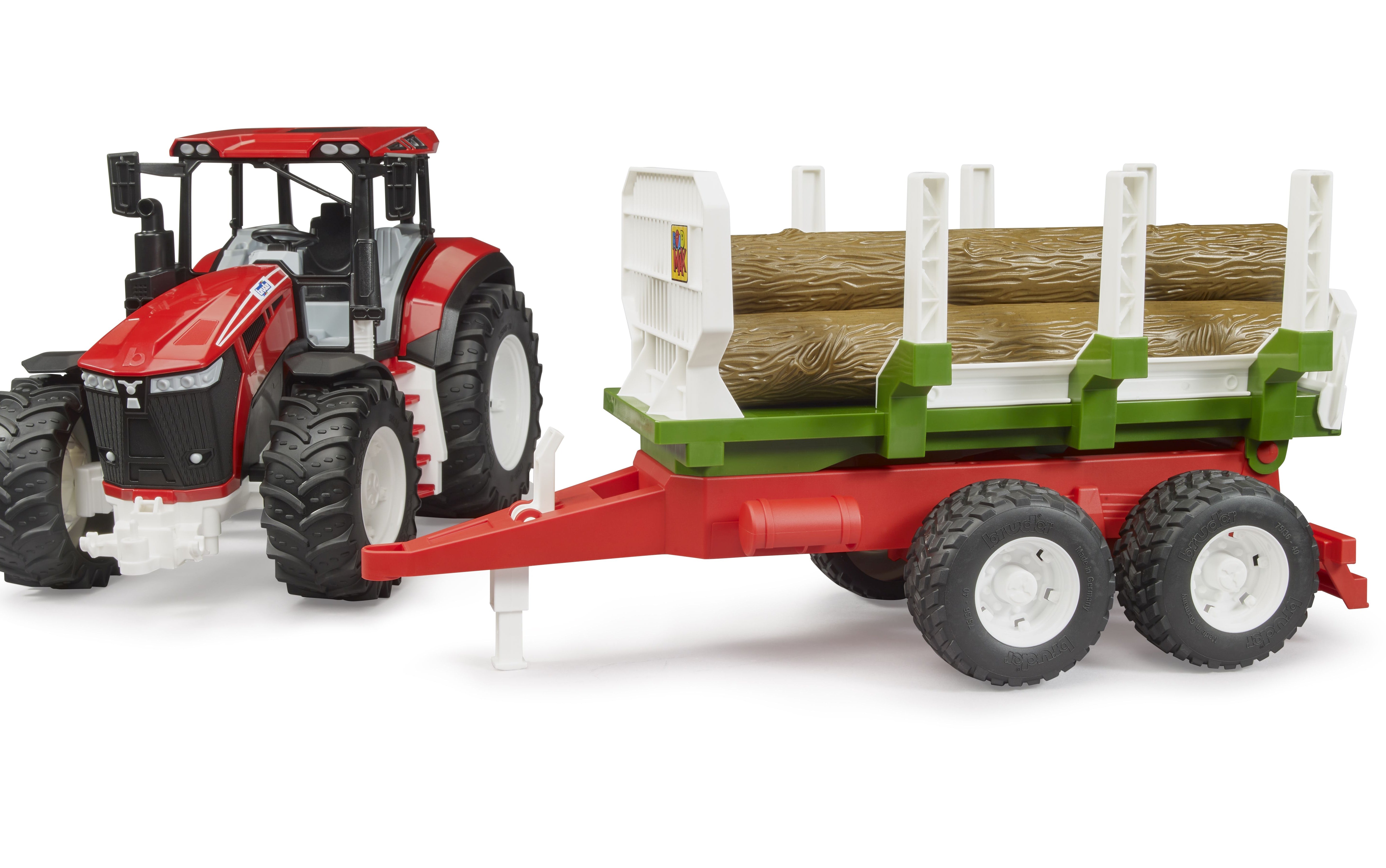 Bruder 03453 ROADMAX Traktor mit Rückeanhänger / 3 Baumstämme - Bild 2