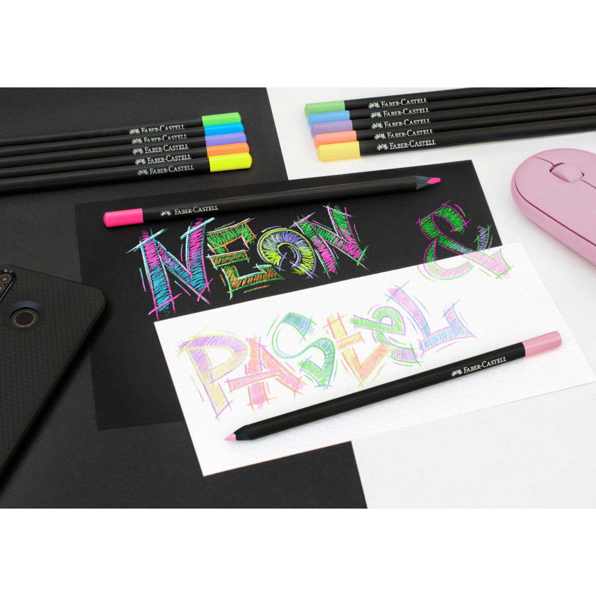 FABER CASTELL Farbstifte pastell / neon 12 Stück - Bild 3