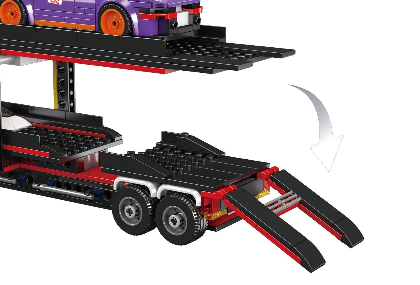 Mould King Sports Car Transporter Autotransporter 24078 - Bild 5
