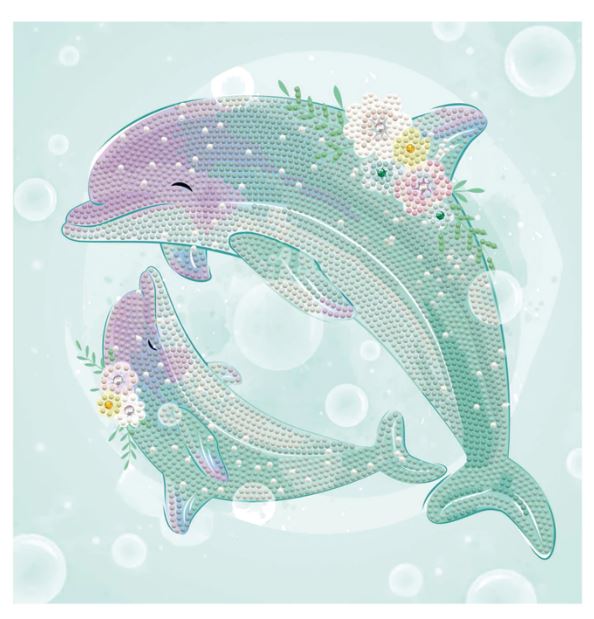 Diamond Painting tanzende Delfine - Bild 1