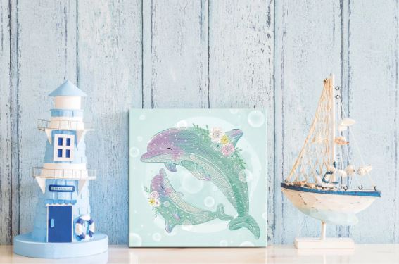 Diamond Painting tanzende Delfine - Bild 2