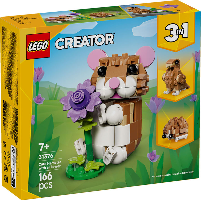 LEGO Creator 3-in-1 Niedlicher Hamster mit Blume 31376