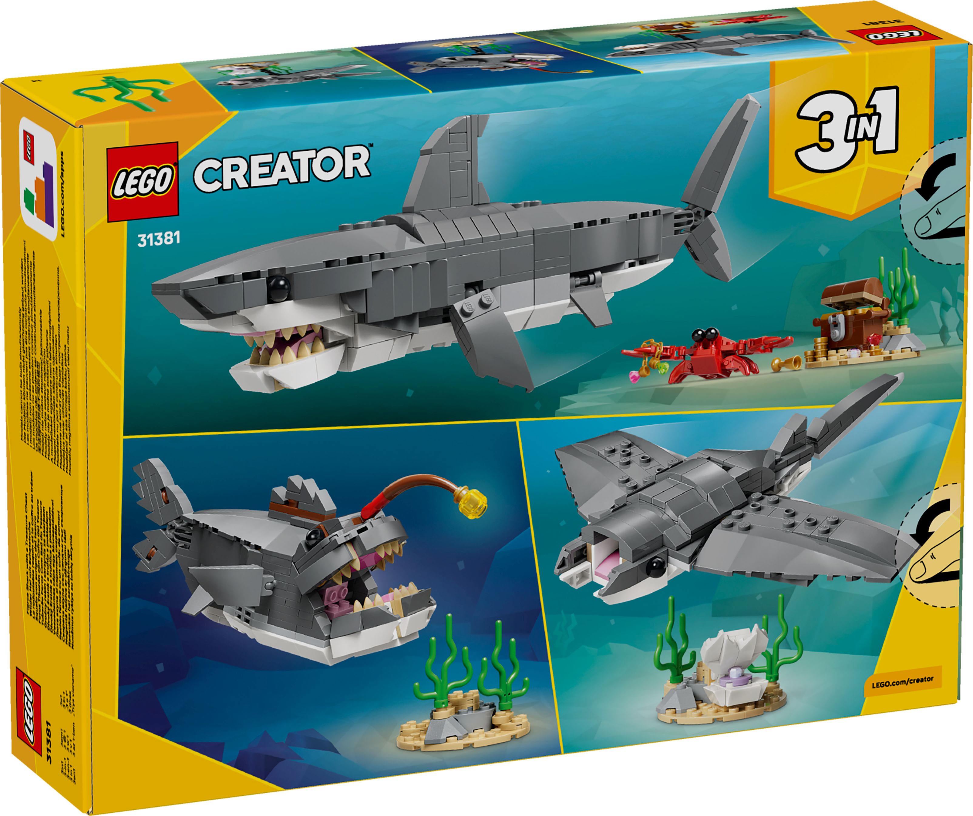 LEGO Creator 3-in-1 Wilder Hai mit Schatztruhe 31381 - Bild 7