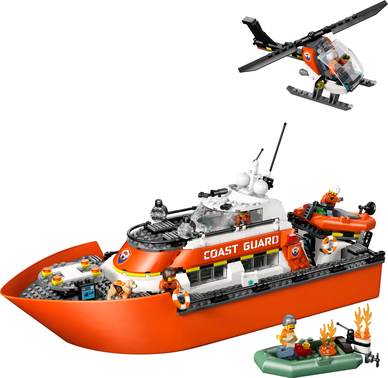 LEGO City Rettungsboot der Küstenwache mit Hubschrauber 60504