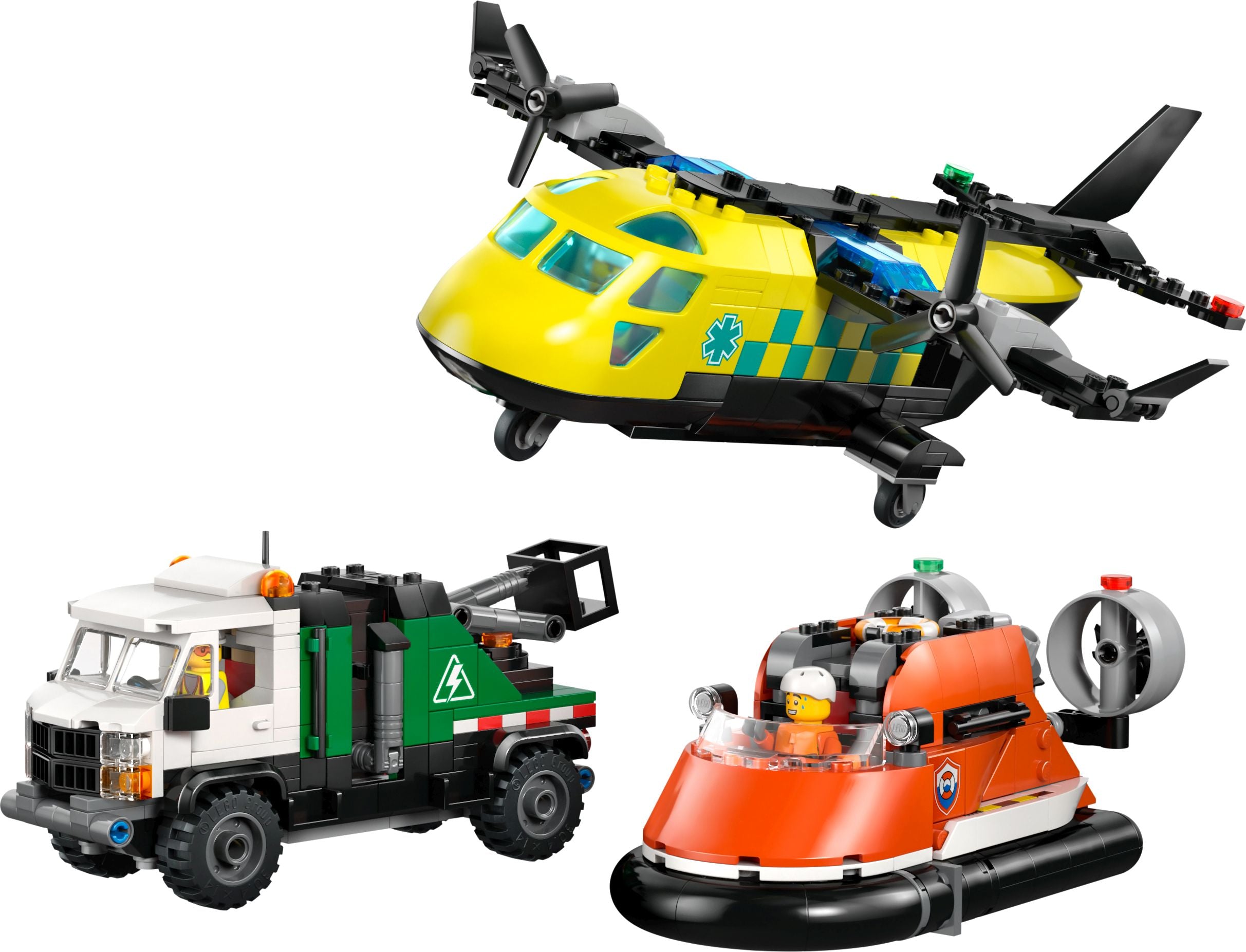 LEGO City Kombinationsset mit Flugzeug, Wartungsfahrzeug und Luftkissenboot 60505 - Bild 2