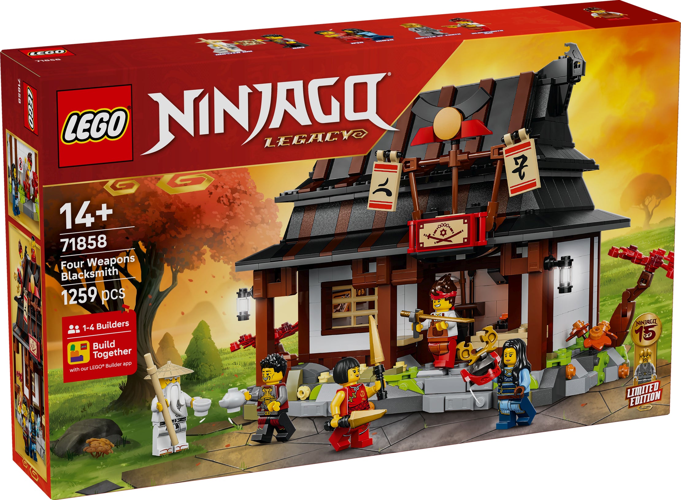 LEGO NINJAGO 15-jähriges Jubiläum der Vier-Waffen-Schmiede 71858