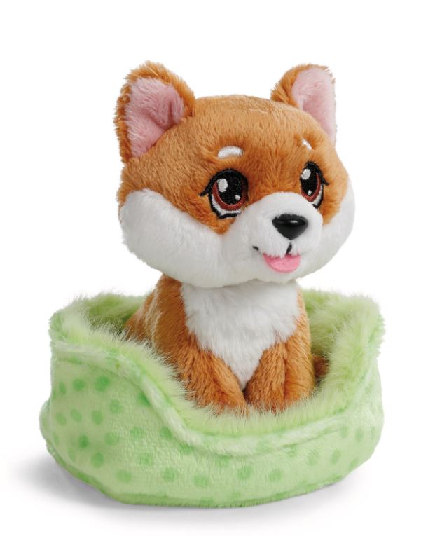 Nici Sleeping Pets Hund Shiba Inu im grünen Körbchen - Bild 1