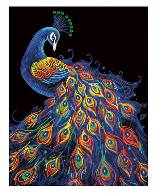 Diamond Painting Neon Pfau - Bild 3