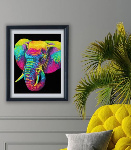 Diamond Painting Neon Elefant - Bild 3
