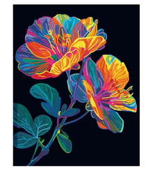 Diamond Painting Neon Blumen