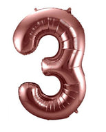Folienballon Zahl 3 bronze 86cm