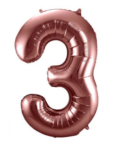 Folienballon Zahl 3 bronze 86cm - Bild 1
