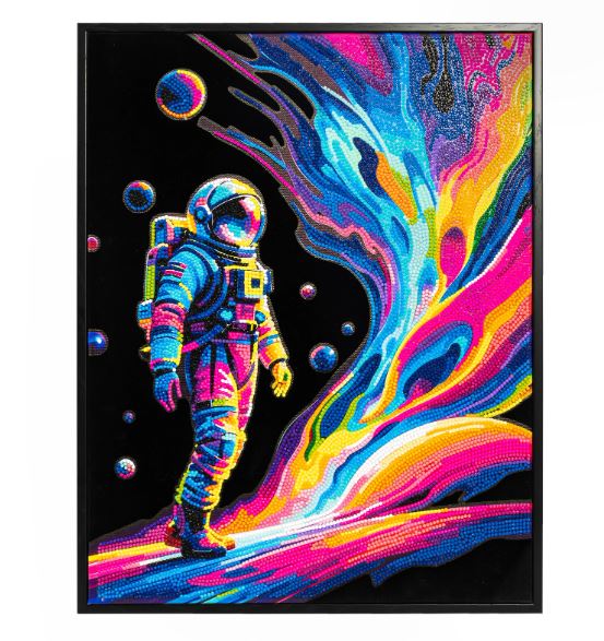 Diamond Painting Neon Astronaut Weltall - Bild 3