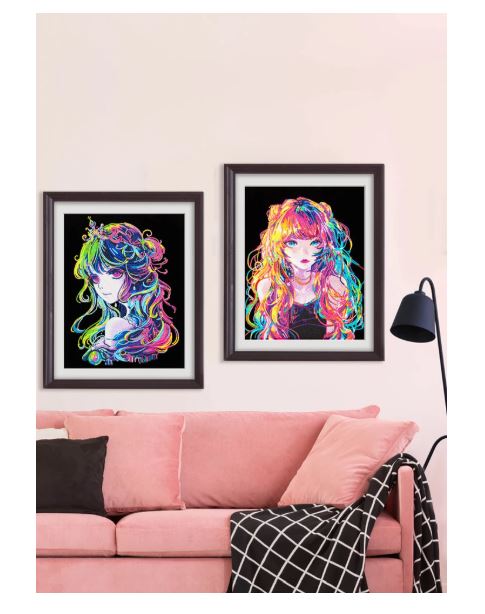 Diamond Painting Neon Anime Girl - Bild 3