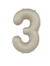 Folienballon Zahl 3 Creamy Latte