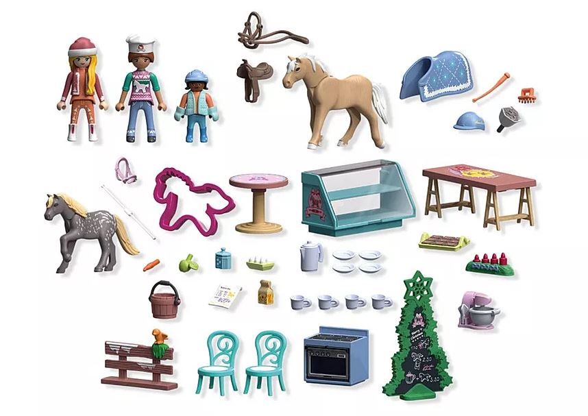 PLAYMOBIL Adventskalender Weihnachtsbacken im Reitercafé 71952 - Bild 3