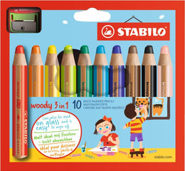 Stabilo Woody 3in1 Malstift 10er Spitz