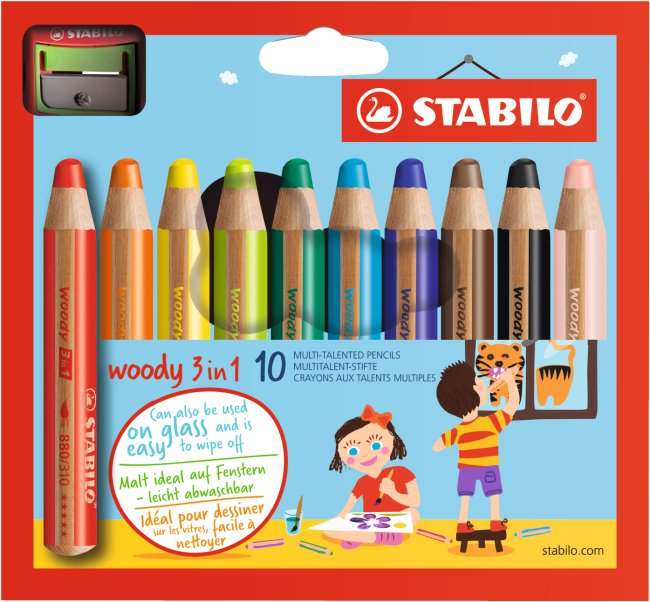 Stabilo Woody 3in1 Malstift 10er Spitz - Bild 1