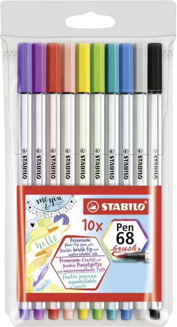 Stabilo pen 68 brush 10er Plastiketui - Bild 1