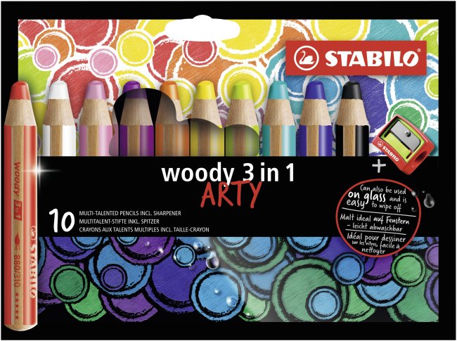 STABILO Woody 3in1 Arty mit Spitzer 10er - Bild 1