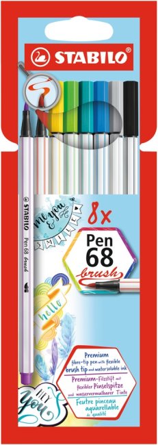 Stabilo pen 68 brush 8er Kartonetui - Bild 2