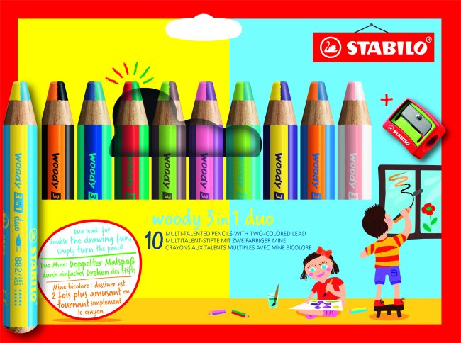 Stabilo Woody 3 in 1 duo Malstifte 10er Kartonetui - Bild 1