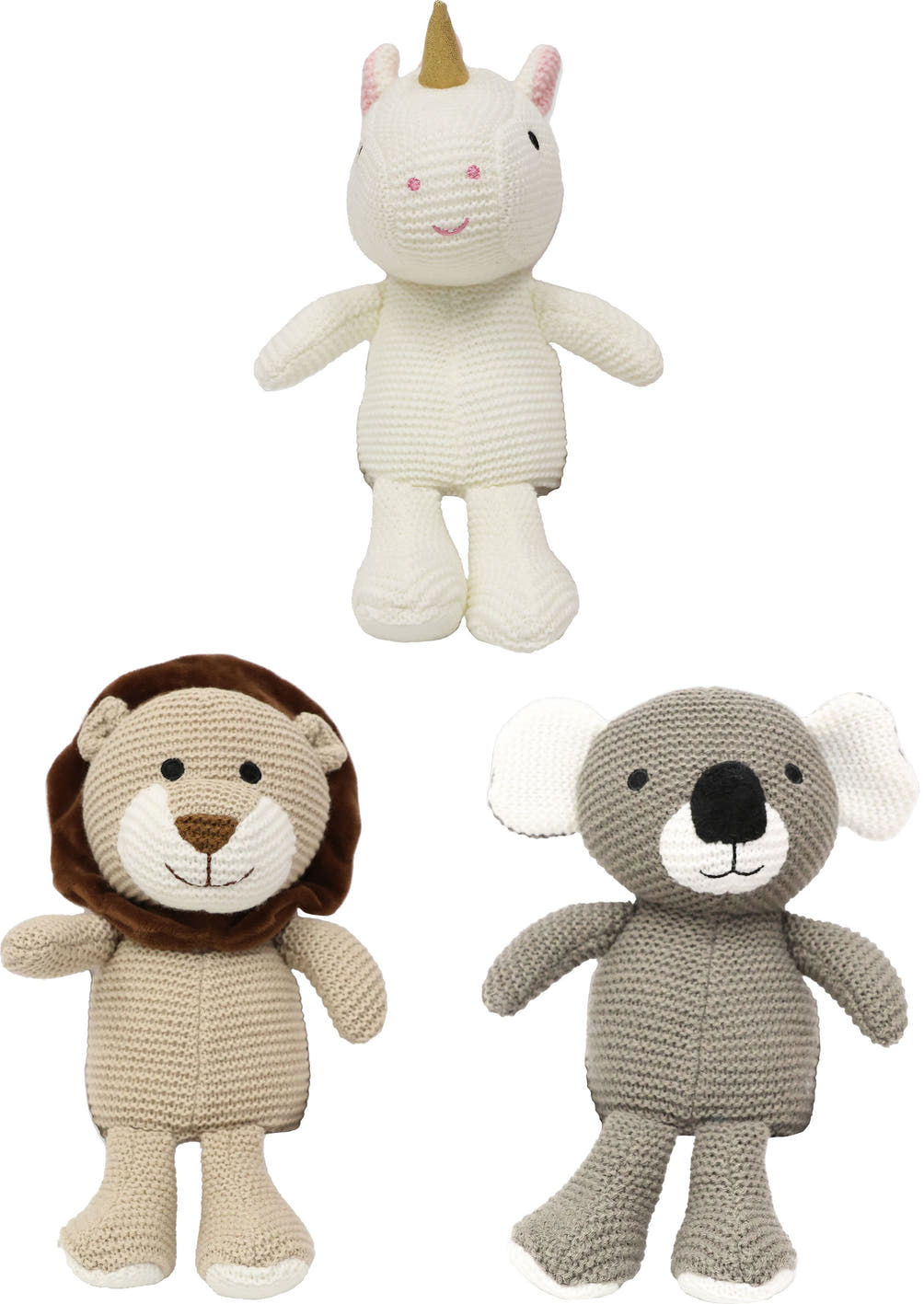 Spielmaus Baby Strick-Kuscheltiere mit Rassel