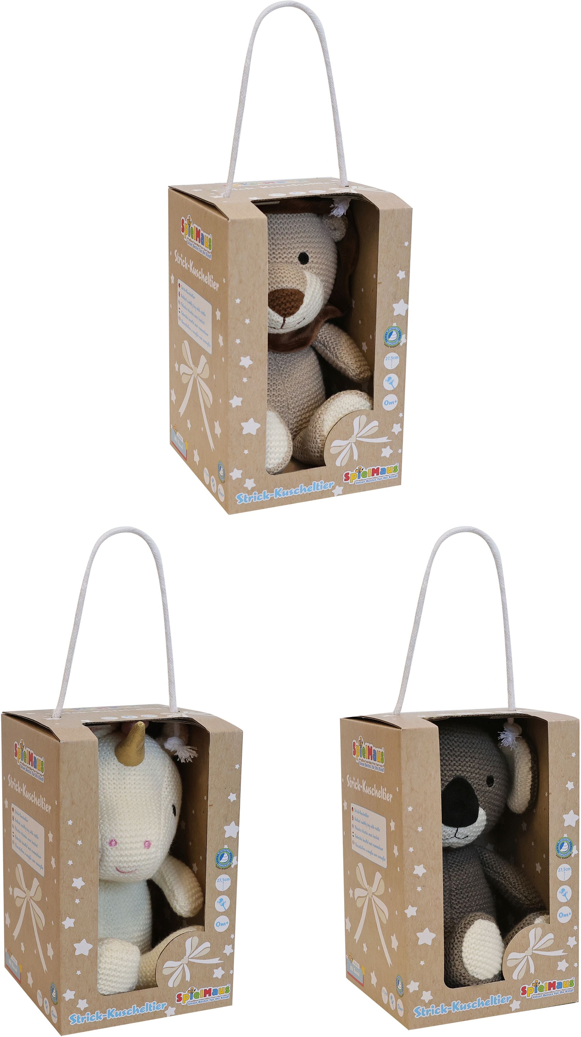 Spielmaus Baby Strick-Kuscheltiere mit Rassel - Bild 2