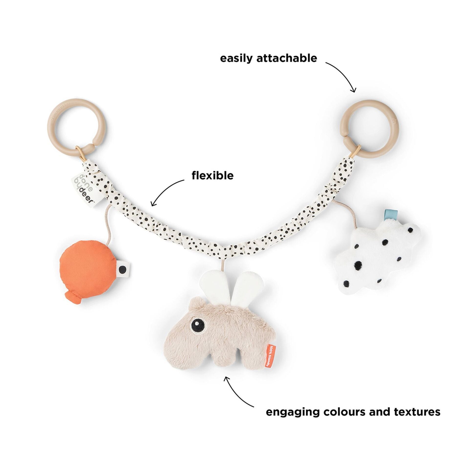 done by deer Kinderwagenkette Happy Clouds sand - Bild 3