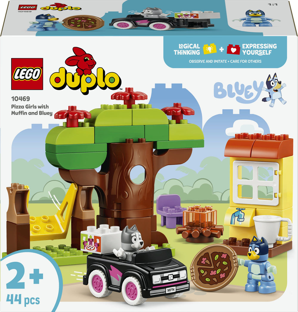 LEGO® Bluey 10469 Pizza-Schwestern mit Muffin und Bluey