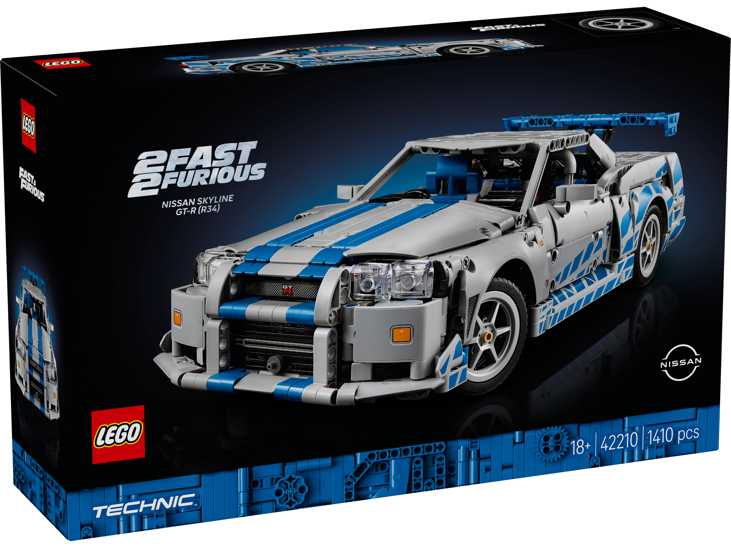 LEGO Technic 2 Fast 2 Furious Nissan Skyline GT-R (R34) Flitzer 42210 - Bild 1