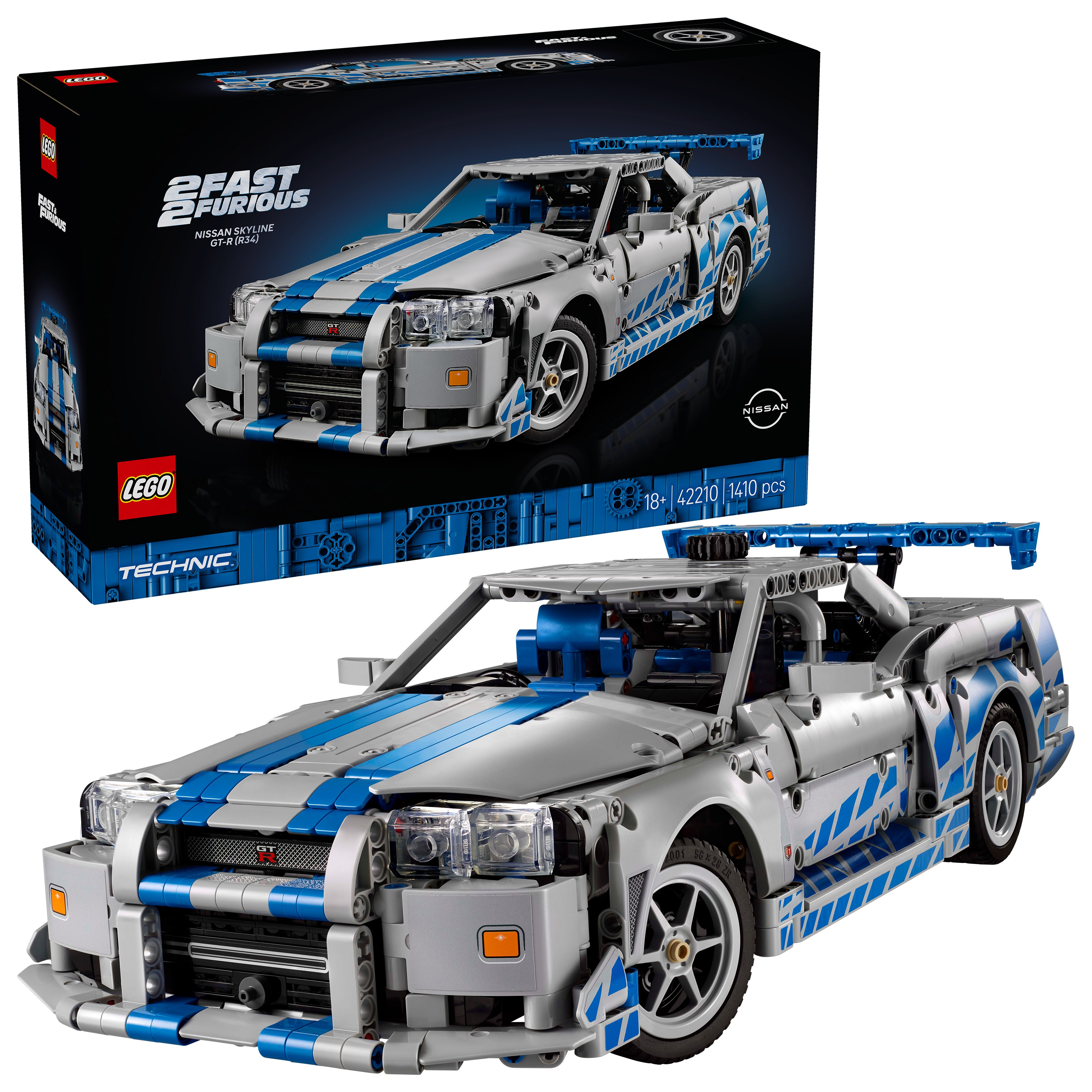 LEGO Technic 2 Fast 2 Furious Nissan Skyline GT-R (R34) Flitzer 42210 - Bild 8