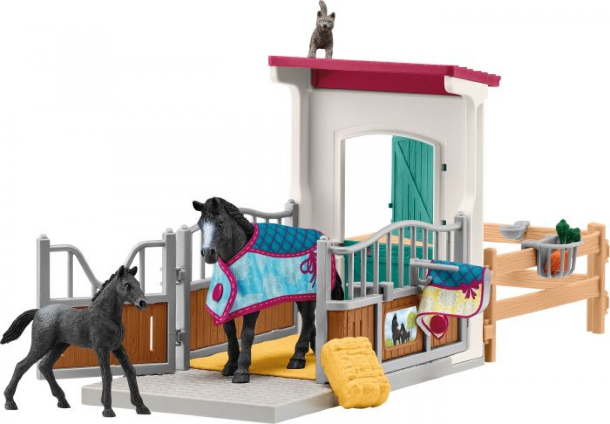 Schleich Horse Club Pferdebox mit Stute und Fohlen 42611 - Bild 1