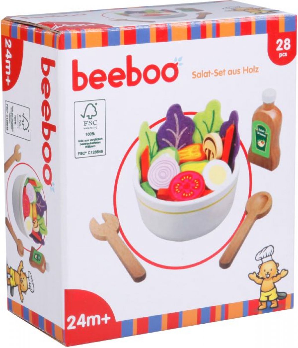 Beeboo Kitchen Salat-Set aus Holz, 28 Teile - Bild 1
