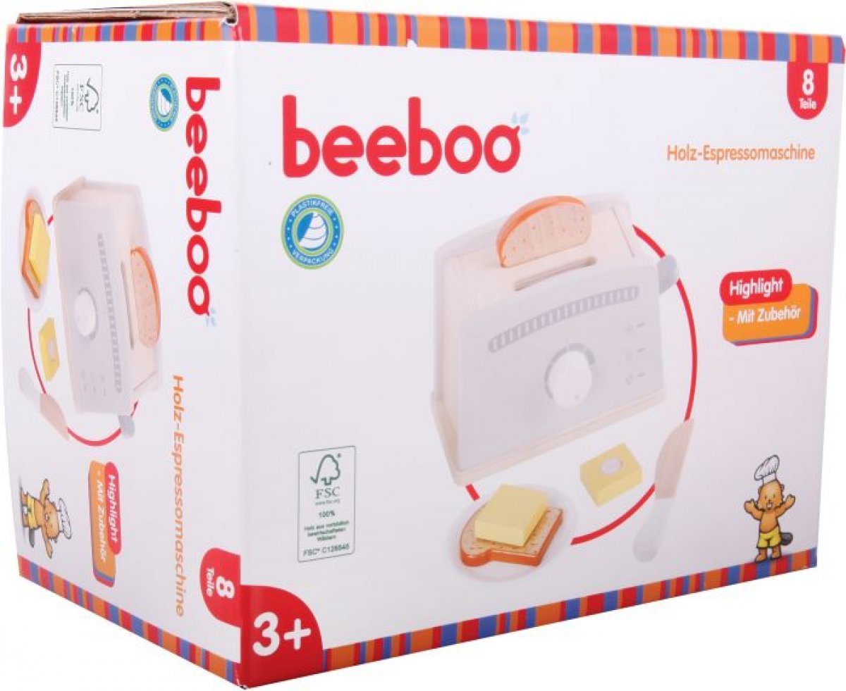 Beeboo Kitchen Holz Toaster mit Zubehör, 7-teilig - Bild 1