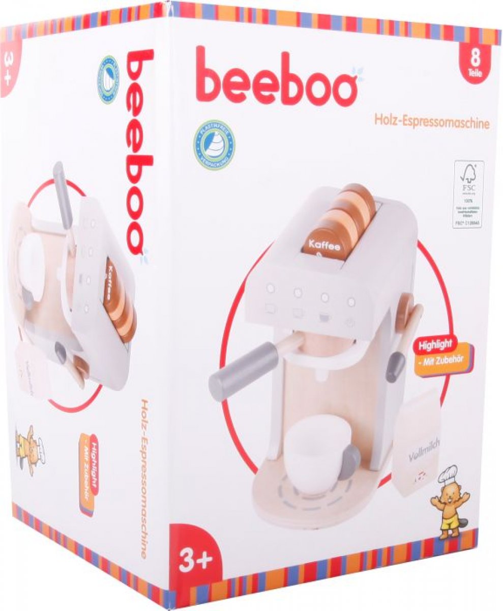 Beeboo Kitchen Holz Espressomaschine mit Zubehör, 9-teilig - Bild 1