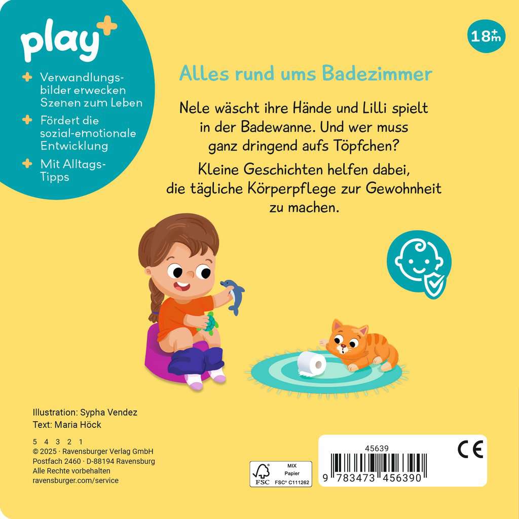 Play+ Mein erstes Schiebebuch - Baden, waschen, Zähne putzen 45.639 - Bild 2