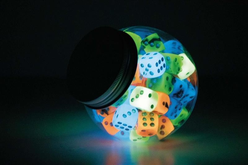 1 Würfel Kunststoff 16mm glowing - Bild 2