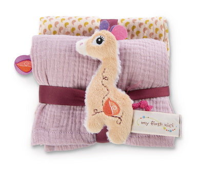 Nici Mulltuch 2er Set mit Greifling Giraffe Sasuma 11cm - Bild 1